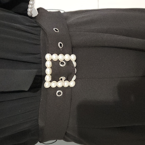 NWT Black Jumpsuit w/pearl accents - Picture 5 of 8